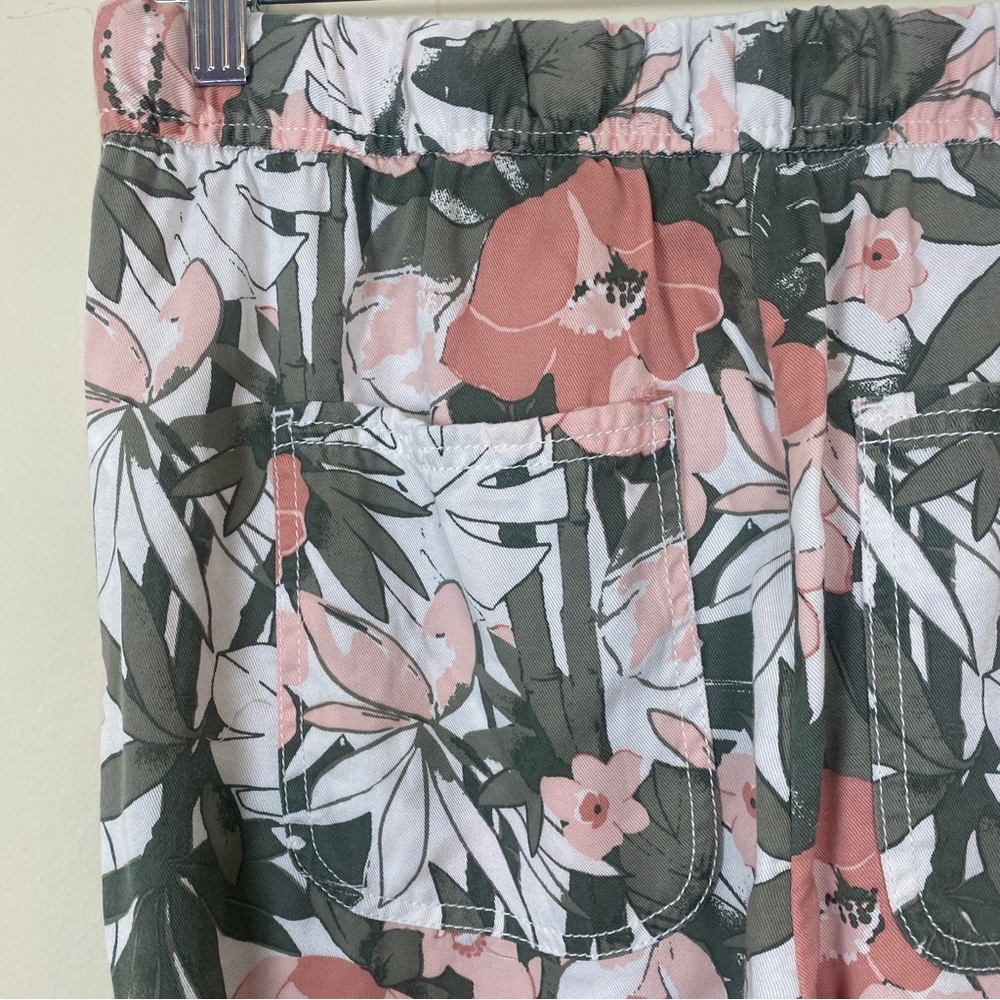 C&C California Floral Drawstring Pants Cuffed Leg Pockets Boho S - Picture 9 of 10